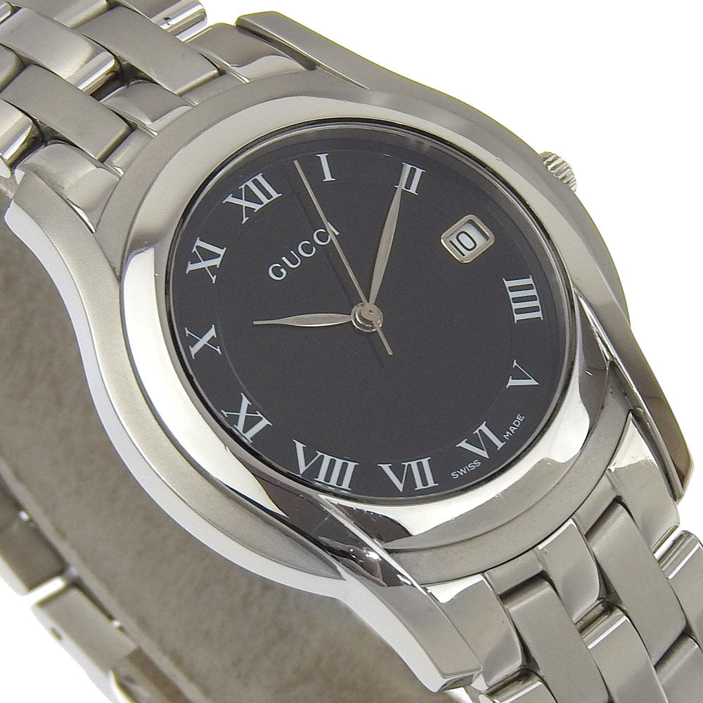 GUCCI Watches Quartz 5500M Stainless Steel Silver black dial