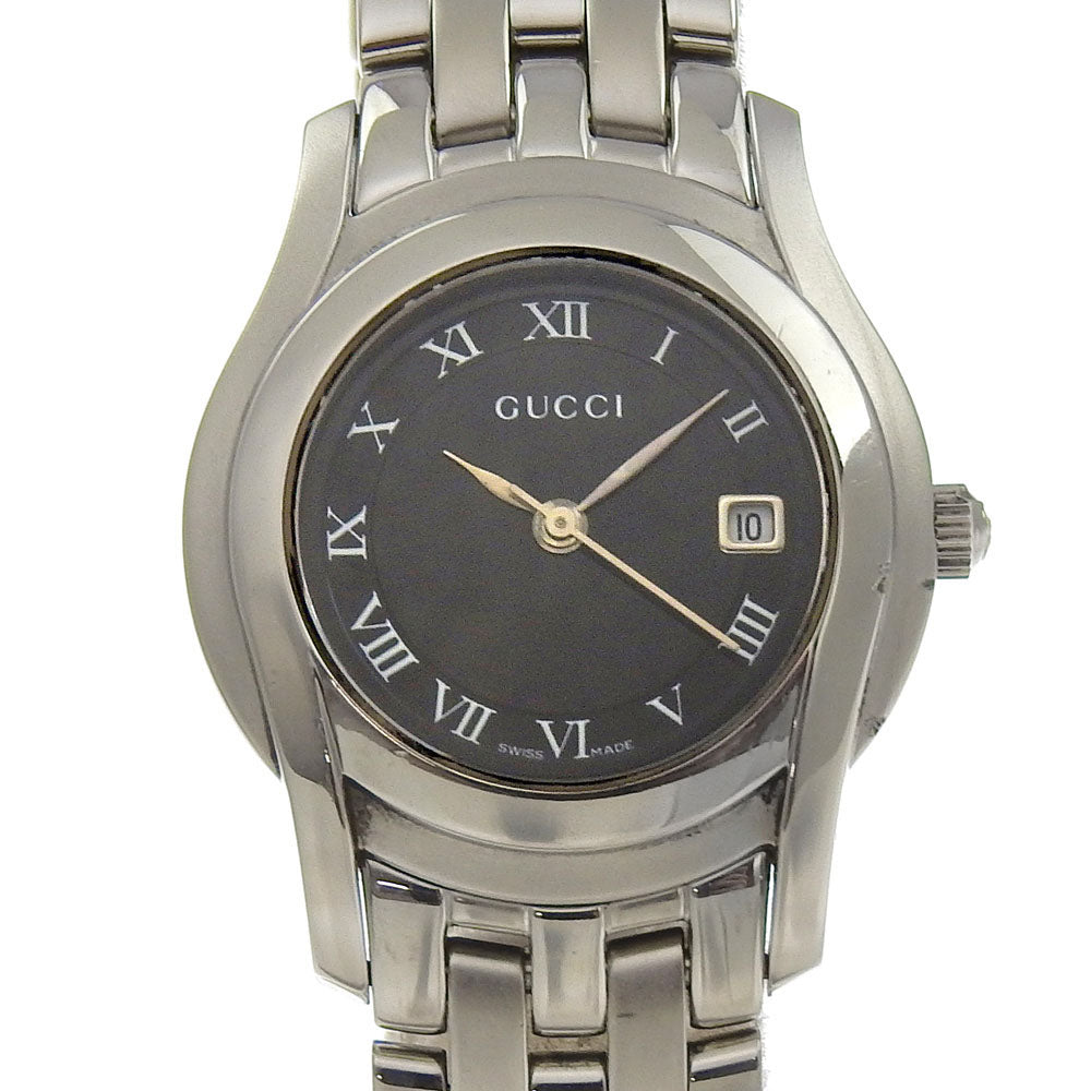 GUCCI Watches Quartz 5500L Stainless Steel Silver black dial