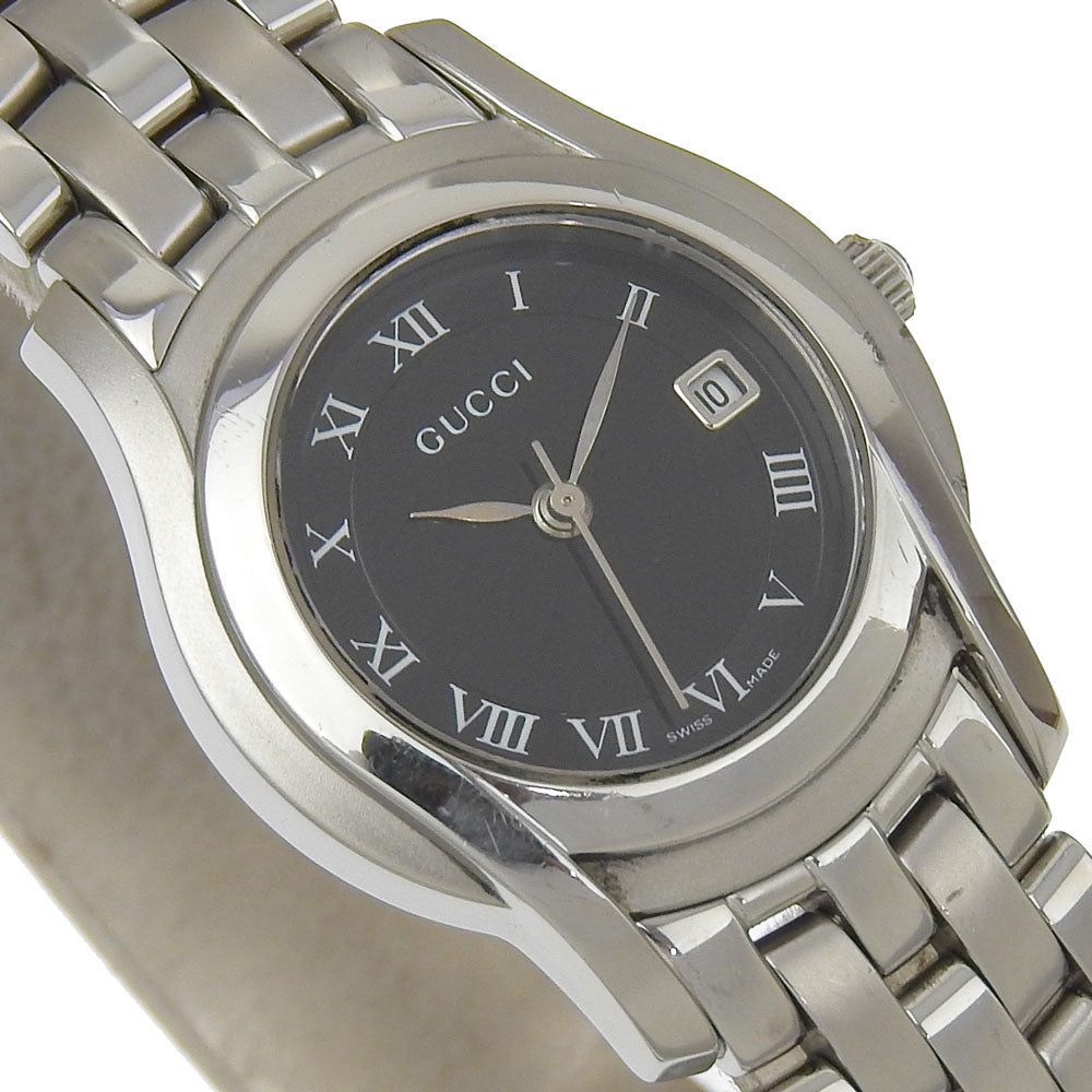 GUCCI Watches Quartz 5500L Stainless Steel Silver black dial