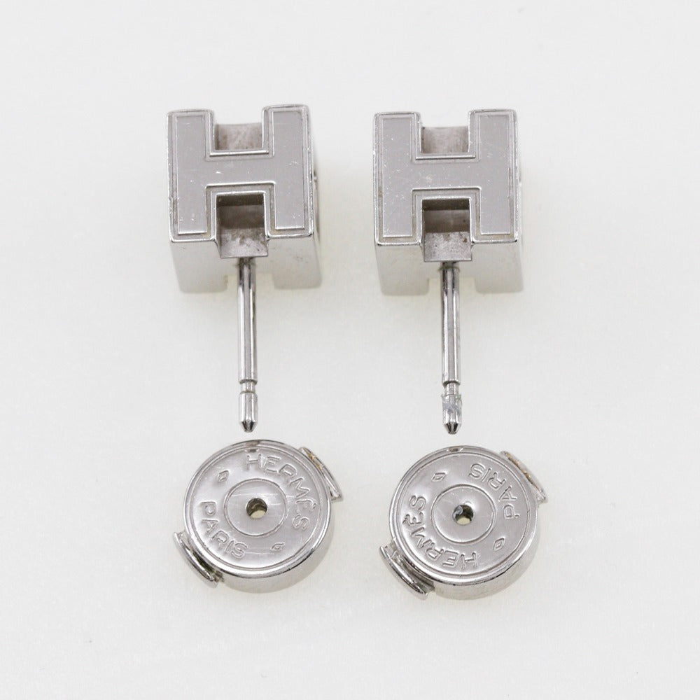 HERMES Pierce metallic Silver H cube Cardue Ash Women Used