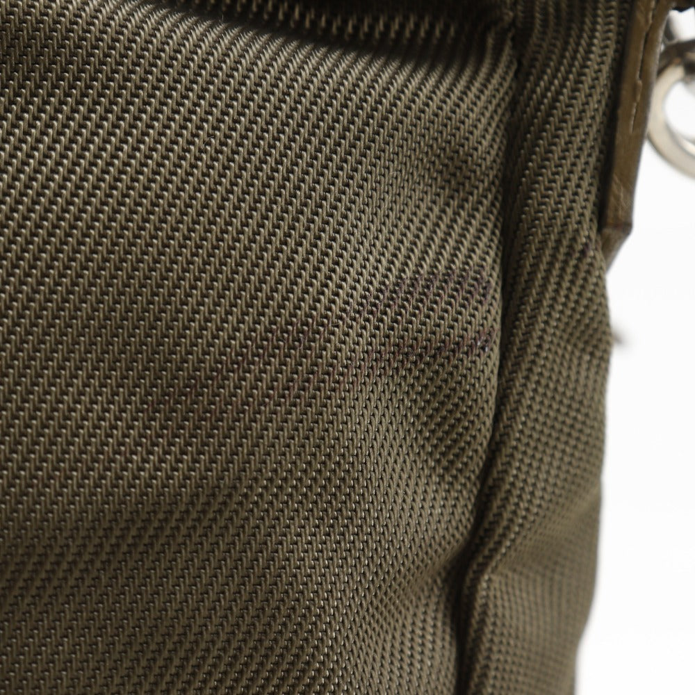 GUCCI Shoulder Bag 000.2404.0509 Nylon canvas khaki 2WAY Bamboo one belt Women Used