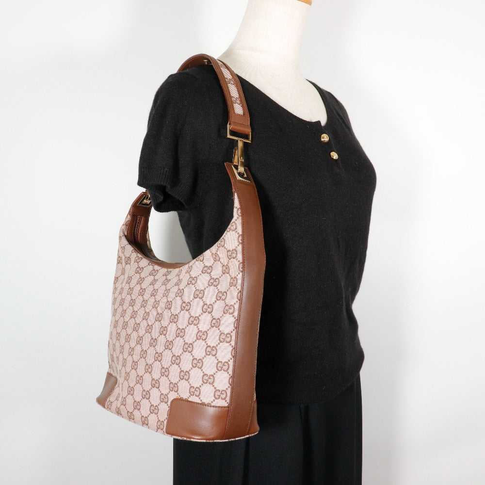 GUCCI Shoulder Bag 001.4204 GG canvas, leather Brown one belt Women Used