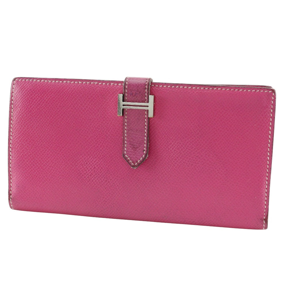 HERMES Long Wallet Purse Epsom pink Bean