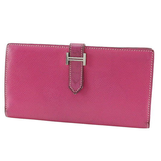 HERMES Long Wallet Purse Epsom pink Bean