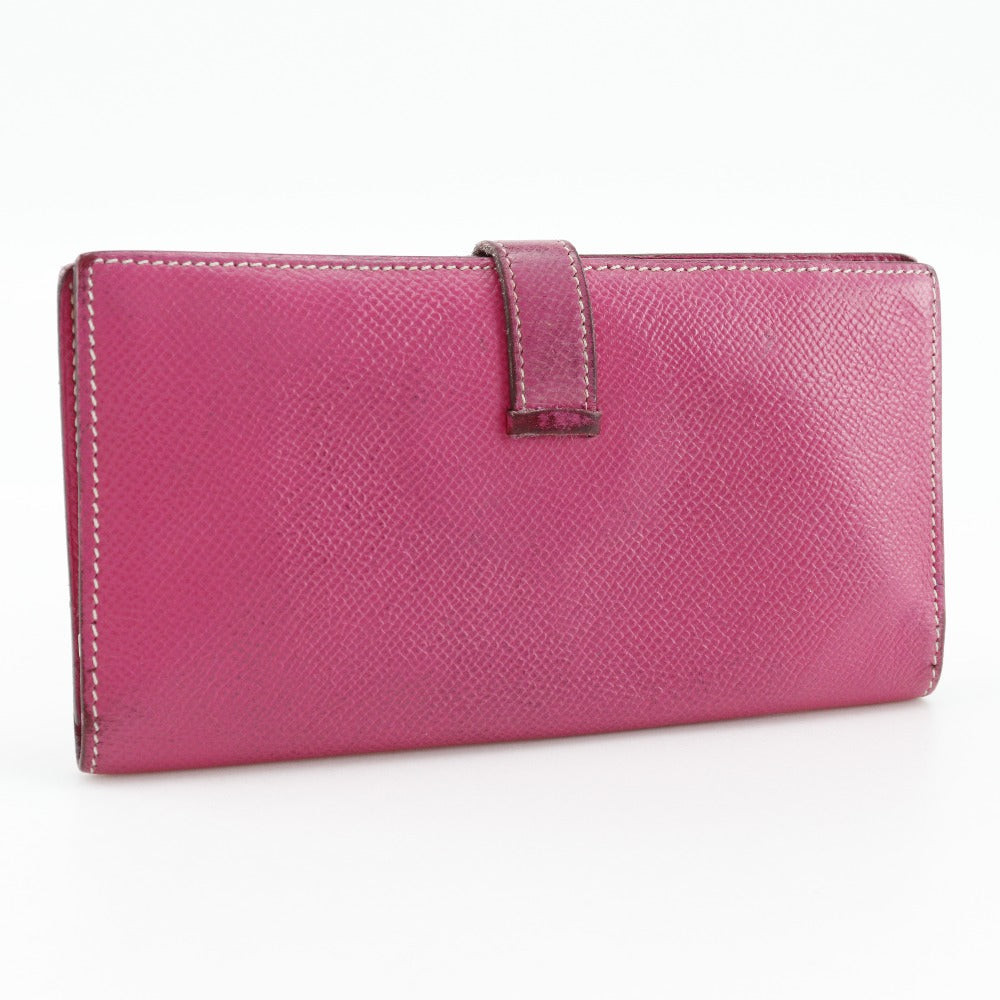 HERMES Long Wallet Purse Epsom pink Bean