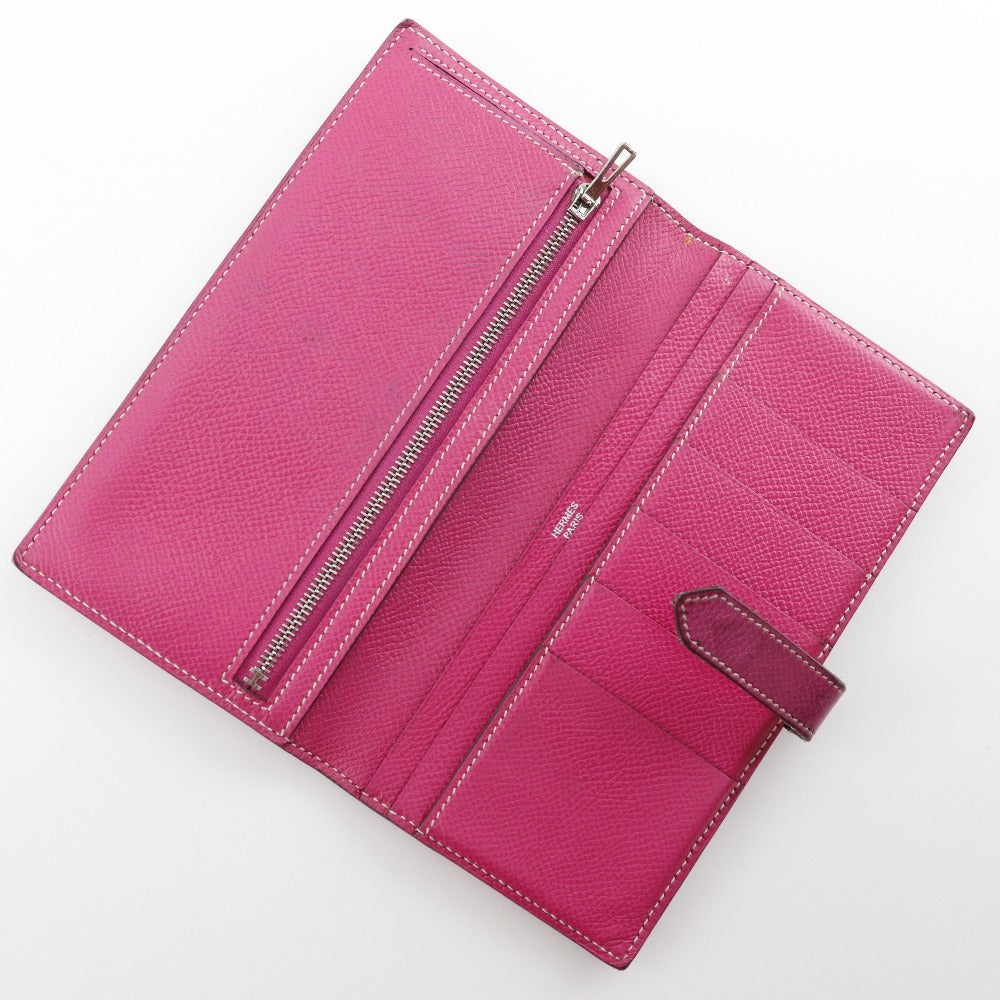 HERMES Long Wallet Purse Epsom pink Bean