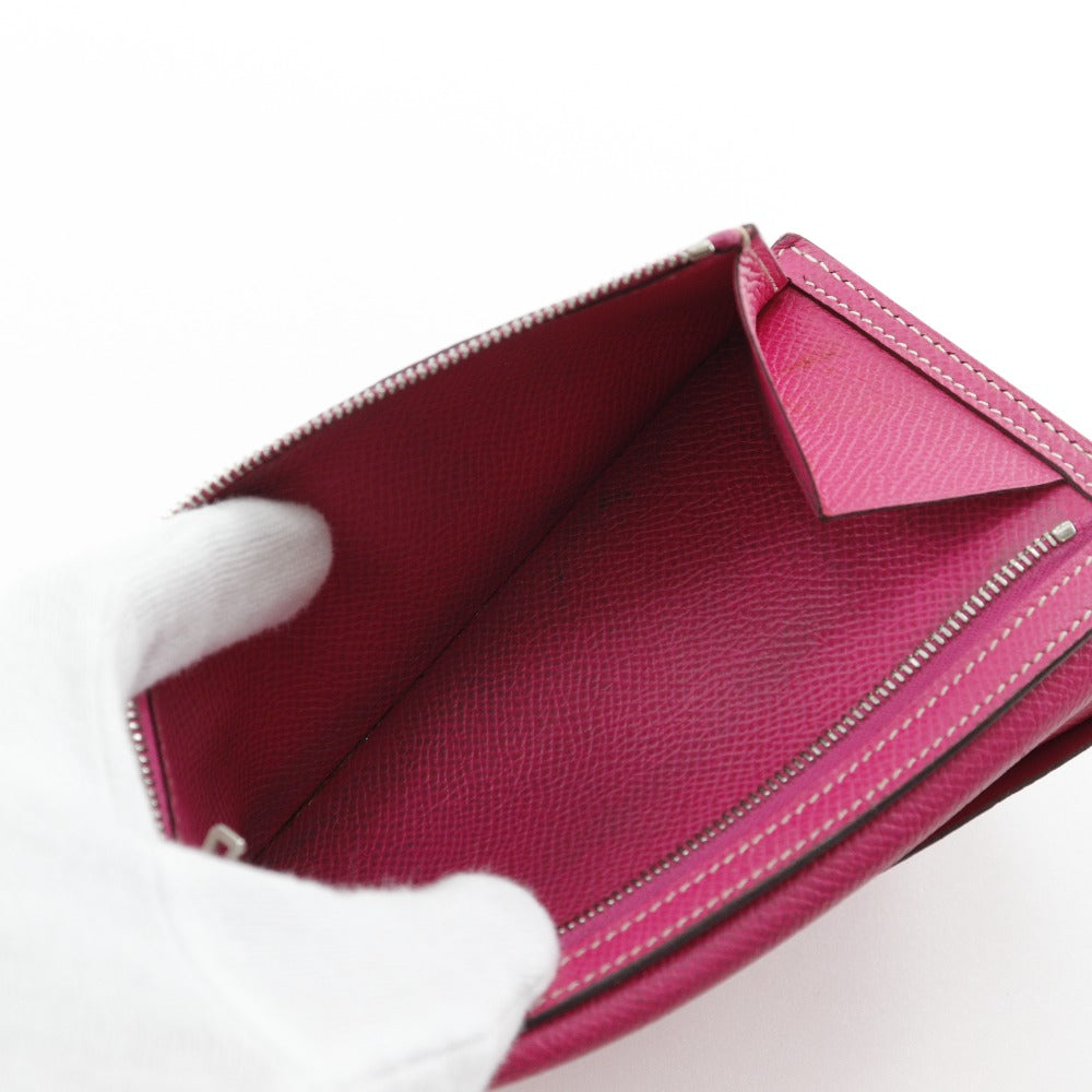 HERMES Long Wallet Purse Epsom pink Bean