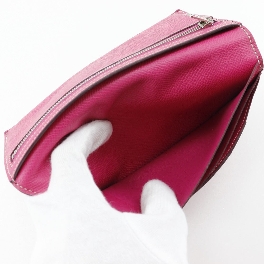 HERMES Long Wallet Purse Epsom pink Bean
