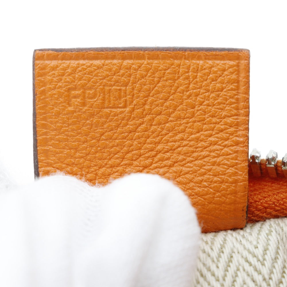 HERMES Shoulder Bag leather Orange one belt Masai Cut 32