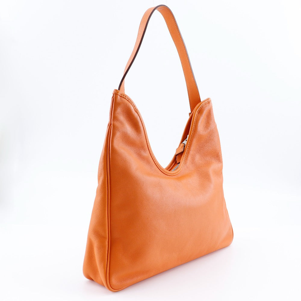 HERMES Shoulder Bag leather Orange one belt Masai Cut 32