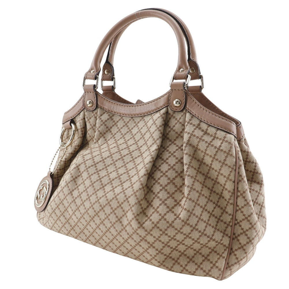 GUCCI Handbag 211944 canvas Beige / pink Diamante Sukey bag