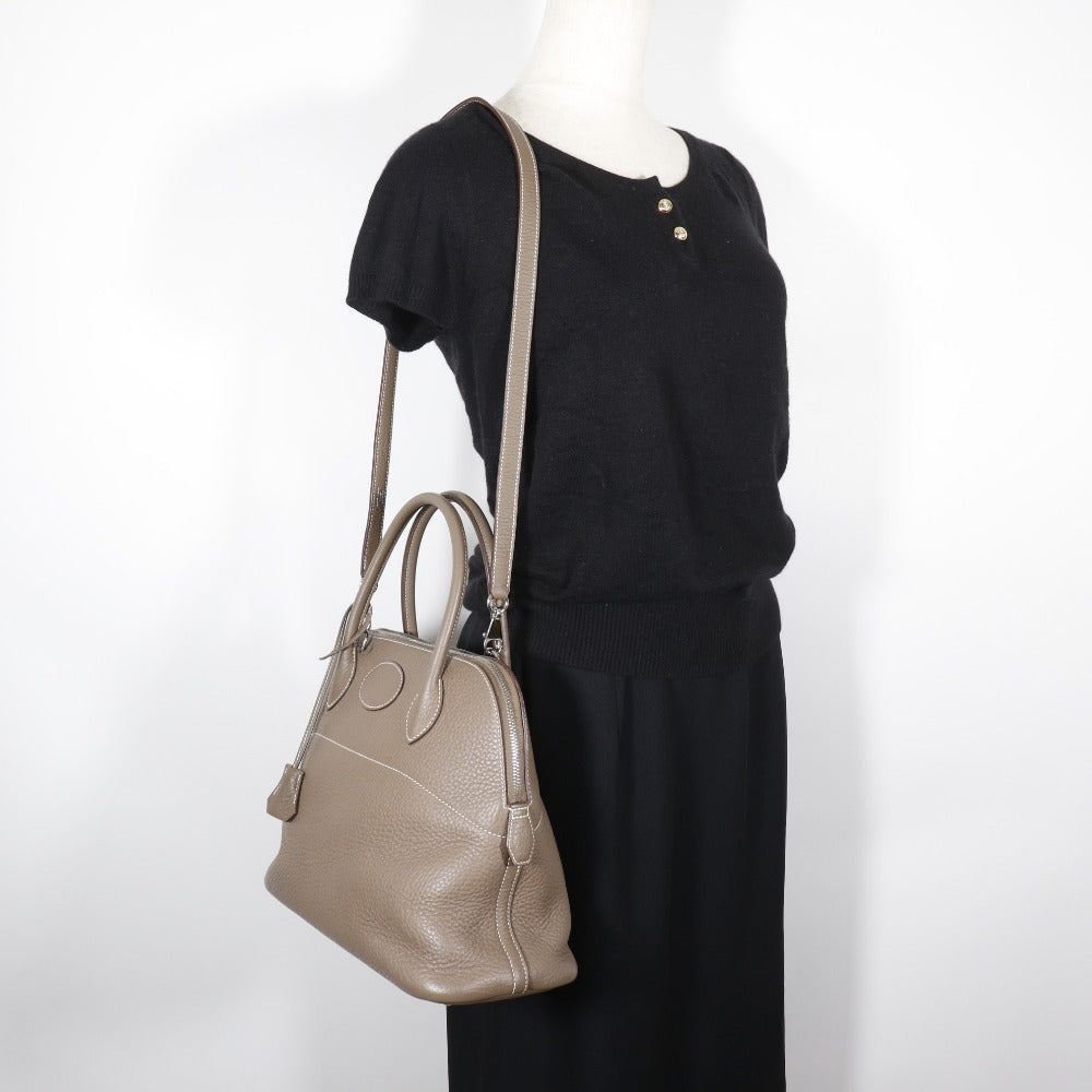 HERMES Handbag 029812CK-18 Taurillon Clemence gray Bored 31 Women Used