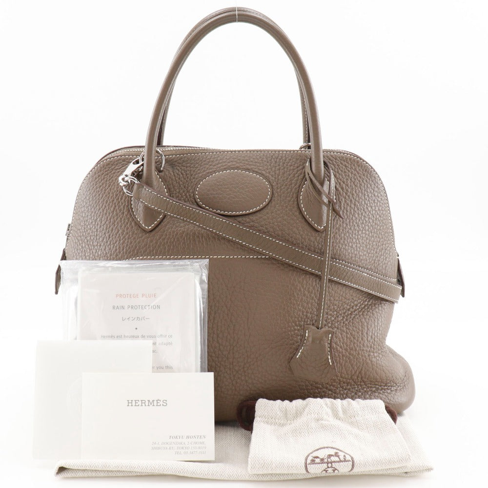 HERMES Handbag 029812CK-18 Taurillon Clemence gray Bored 31 Women Used