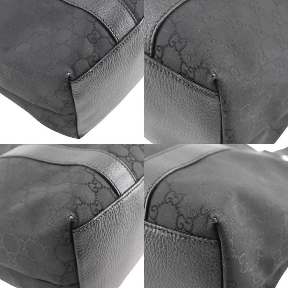 GUCCI Tote Bag 341536 Nylon canvas black outlet GG