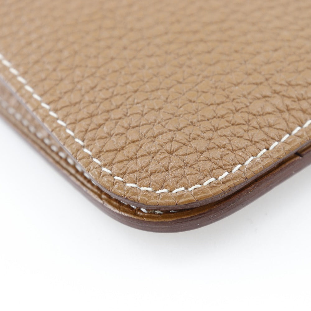 HERMES Long Wallet Purse Togo SilverMetal Dogon GM