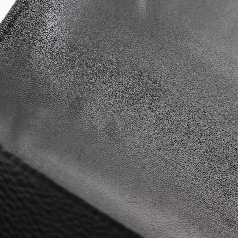 HERMES Long Wallet Purse Togo black Dogon GM