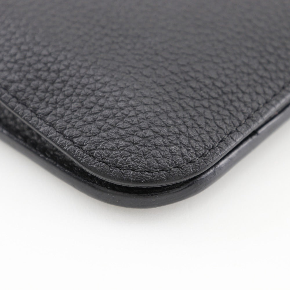 HERMES Long Wallet Purse Togo black Dogon GM