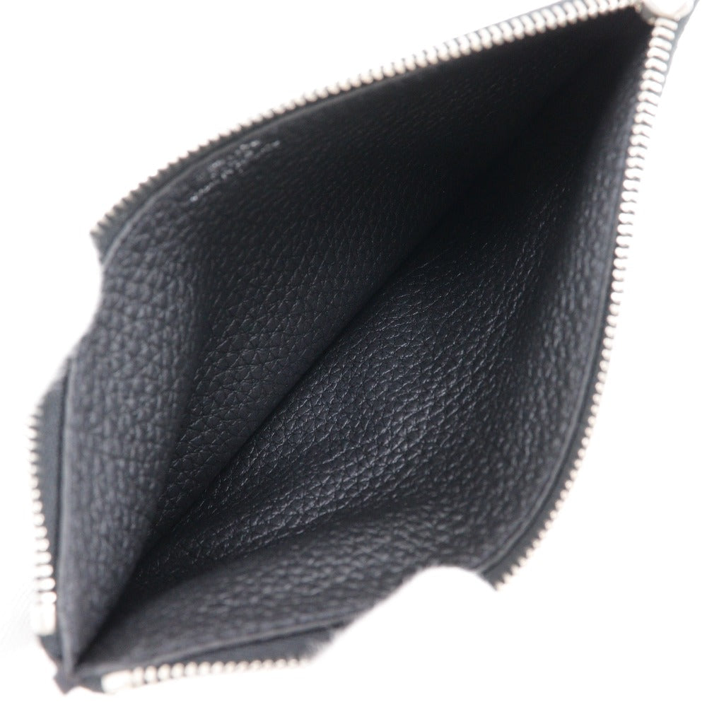 HERMES Long Wallet Purse Togo black Dogon GM