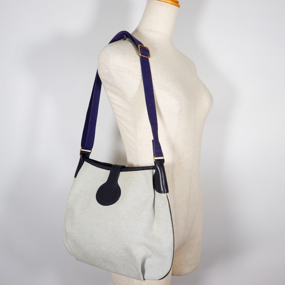 HERMES Shoulder Bag Tower ash Gray / navy Rodeo