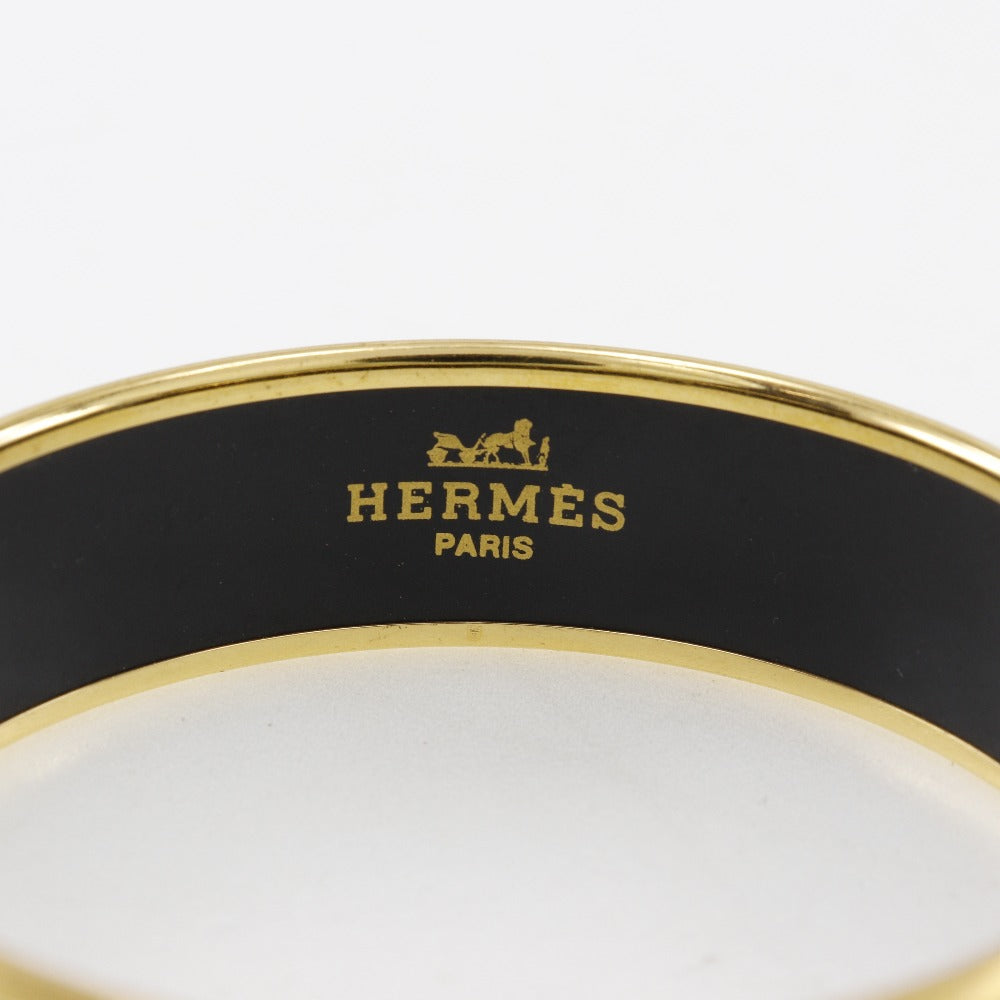 HERMES Bangle Plated Gold Green Flag & Bird Emilel GM