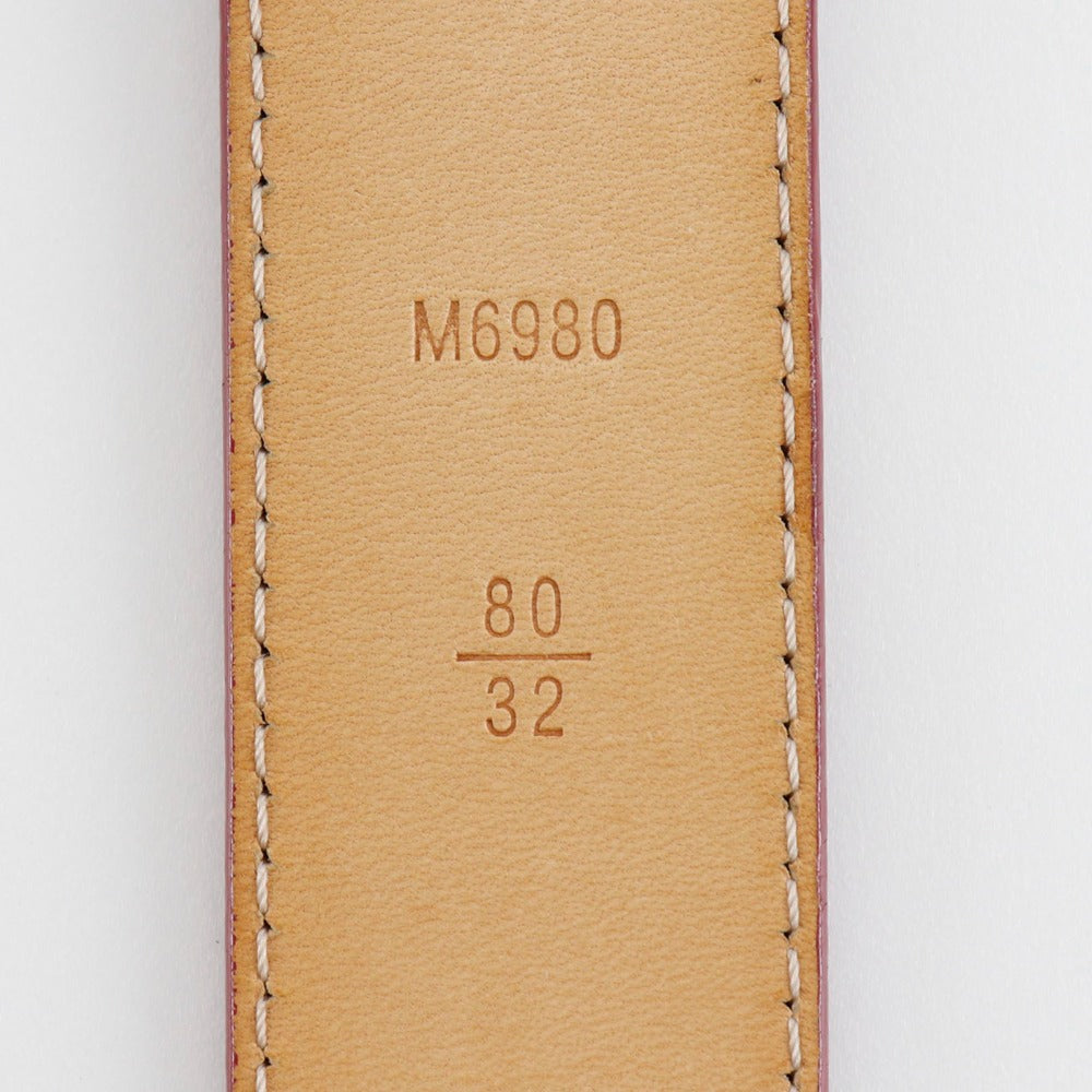 LOUIS VUITTON belt M6980 Monogram Vernis Red Saintur 80/32