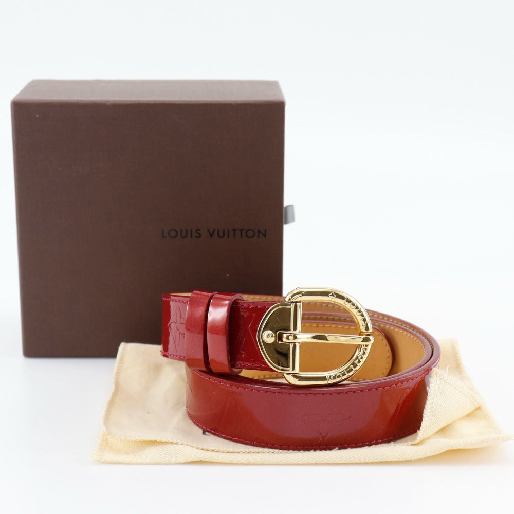 LOUIS VUITTON belt M6980 Monogram Vernis Red Saintur 80/32
