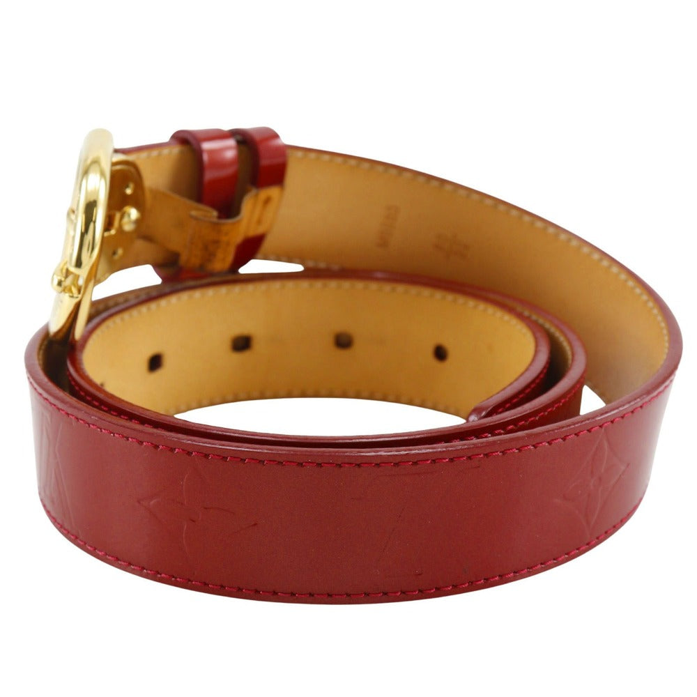 LOUIS VUITTON belt M6980 Monogram Vernis Red Saintur 80/32