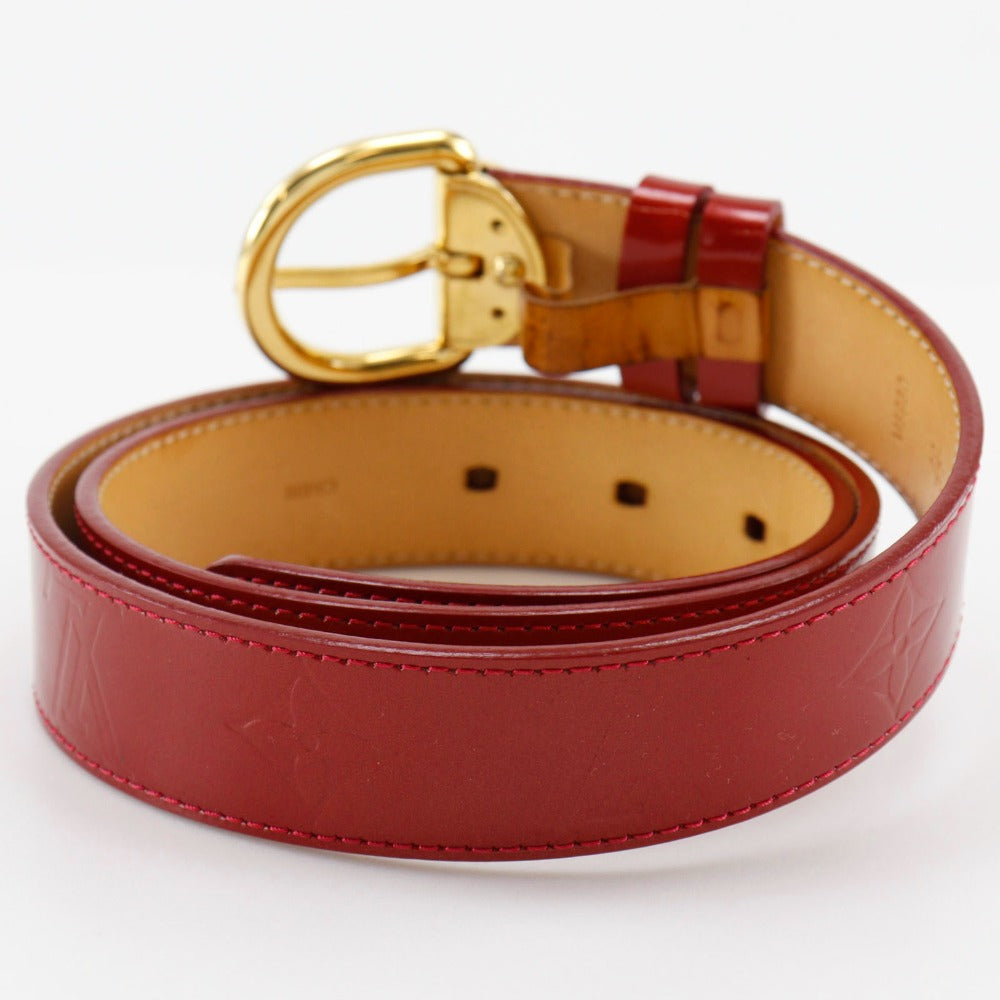 LOUIS VUITTON belt M6980 Monogram Vernis Red Saintur 80/32