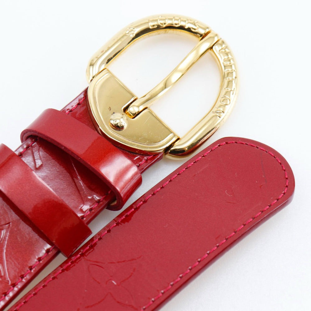 LOUIS VUITTON belt M6980 Monogram Vernis Red Saintur 80/32