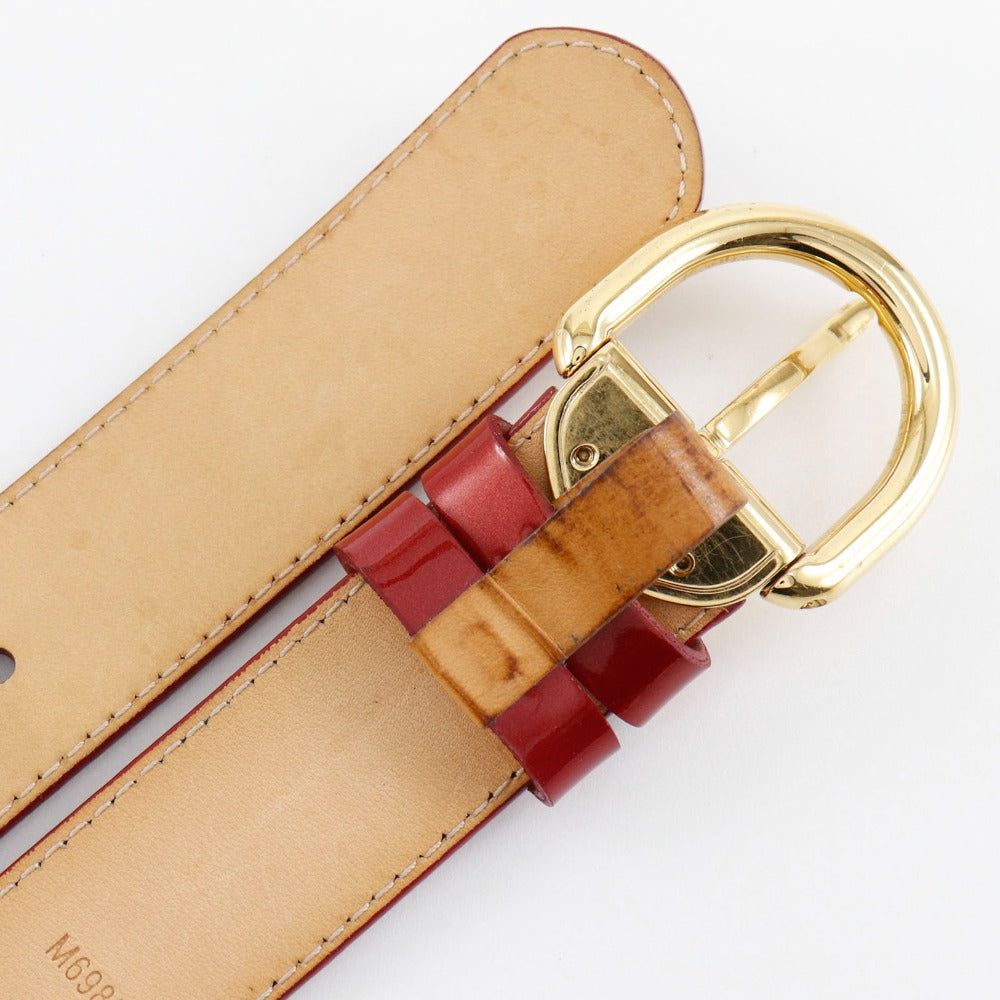 LOUIS VUITTON belt M6980 Monogram Vernis Red Saintur 80/32