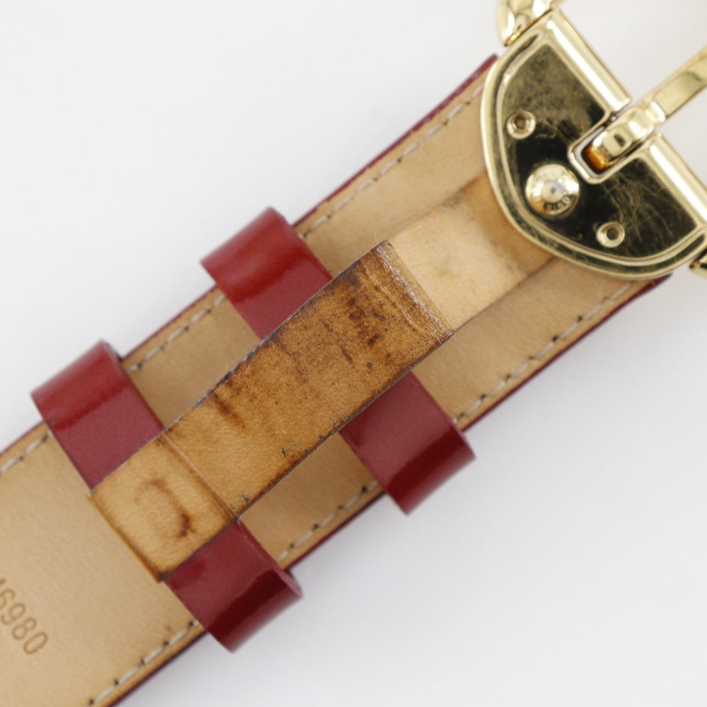 LOUIS VUITTON belt M6980 Monogram Vernis Red Saintur 80/32
