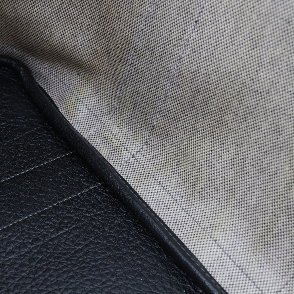 HERMES Tote Bag Toile H, Buffle Gray / black Garden party PM