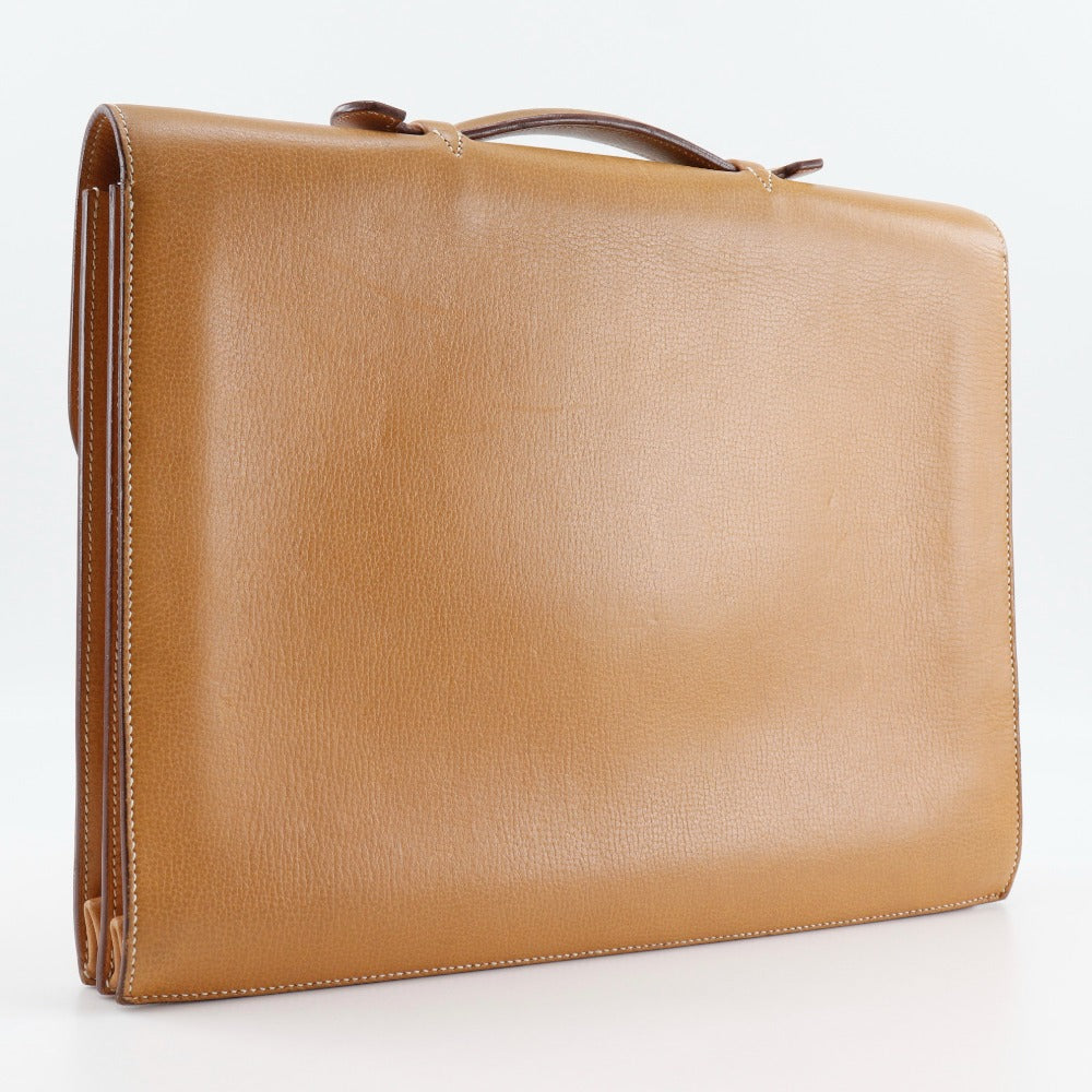 HERMES Business bag Calfskin Camel Sac Adepeche 38