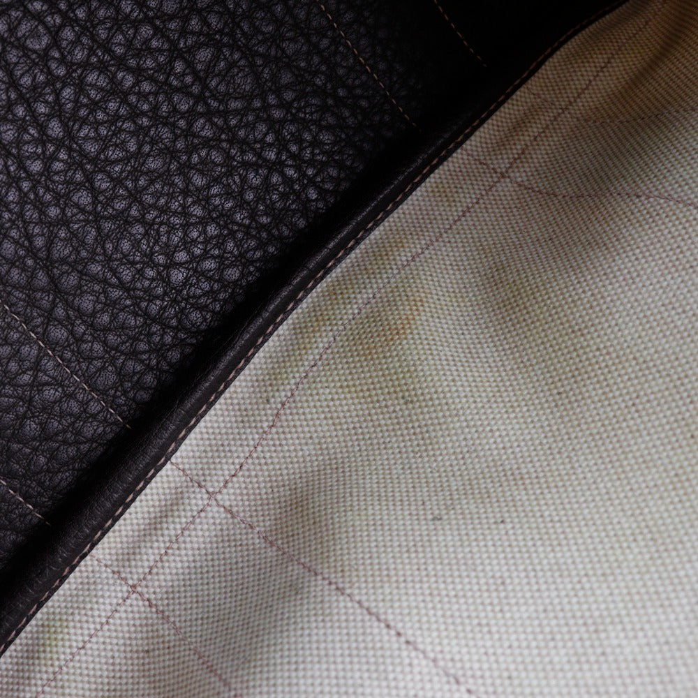 HERMES Tote Bag Toile H, Buffle Beige / Brown Garden party PM