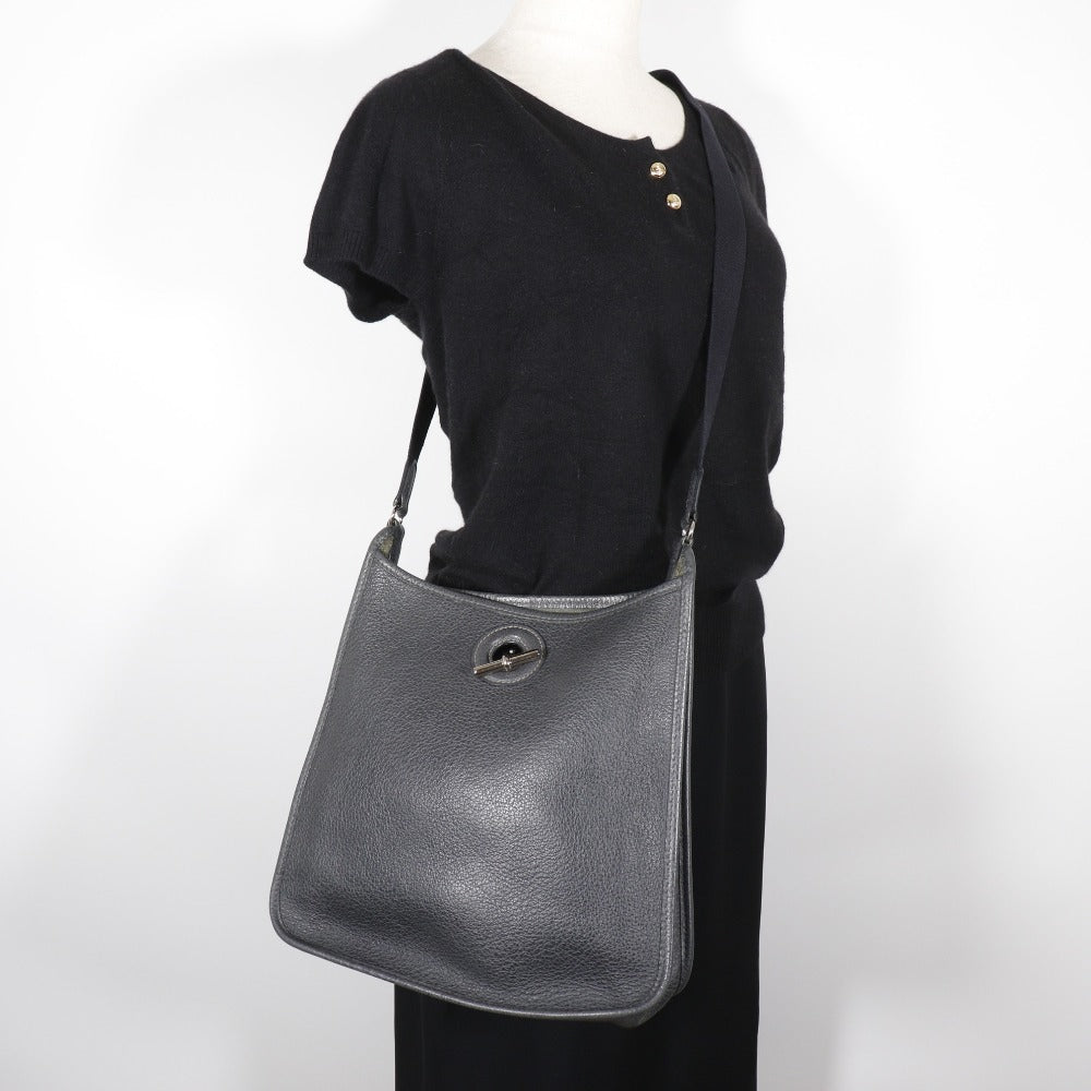 HERMES Shoulder Bag leather gray Vespa 28 Women Used