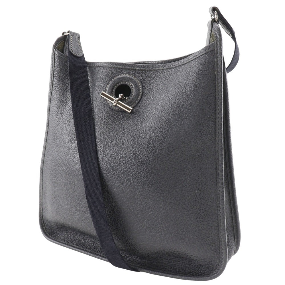 HERMES Shoulder Bag leather gray Vespa 28 Women Used