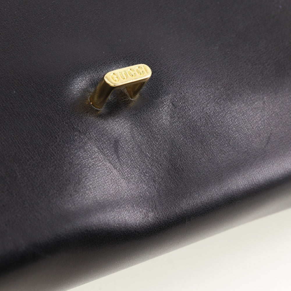 GUCCI Shoulder Bag Calfskin black 2-way clutch Old Gucci