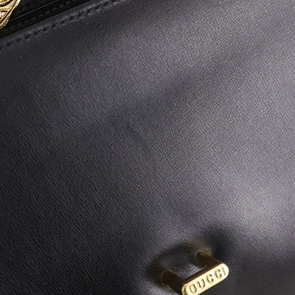 GUCCI Shoulder Bag Calfskin black 2-way clutch Old Gucci
