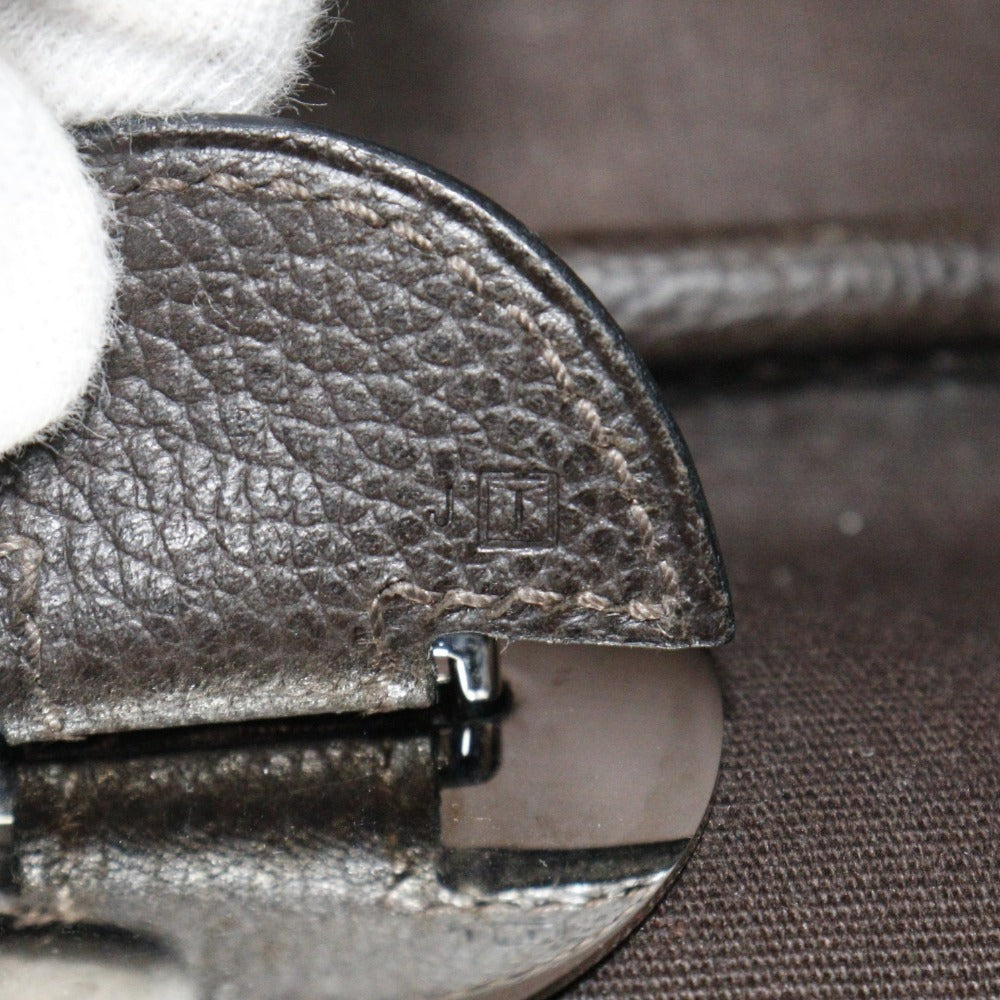 HERMES Shoulder Bag Vache Liegé, Toile H Brown Sac Colorado GM