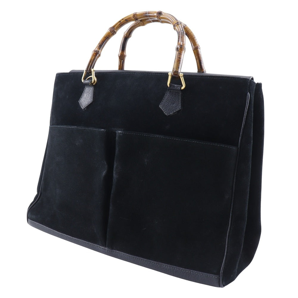 GUCCI Tote Bag Suede black Old Gucci Bang Boot