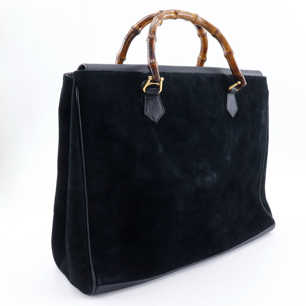 GUCCI Tote Bag Suede black Old Gucci Bang Boot