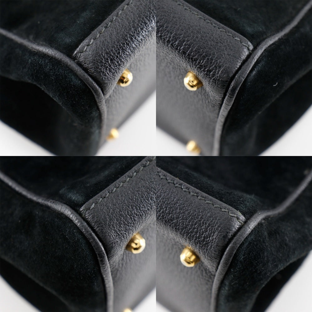 GUCCI Tote Bag Suede black Old Gucci Bang Boot