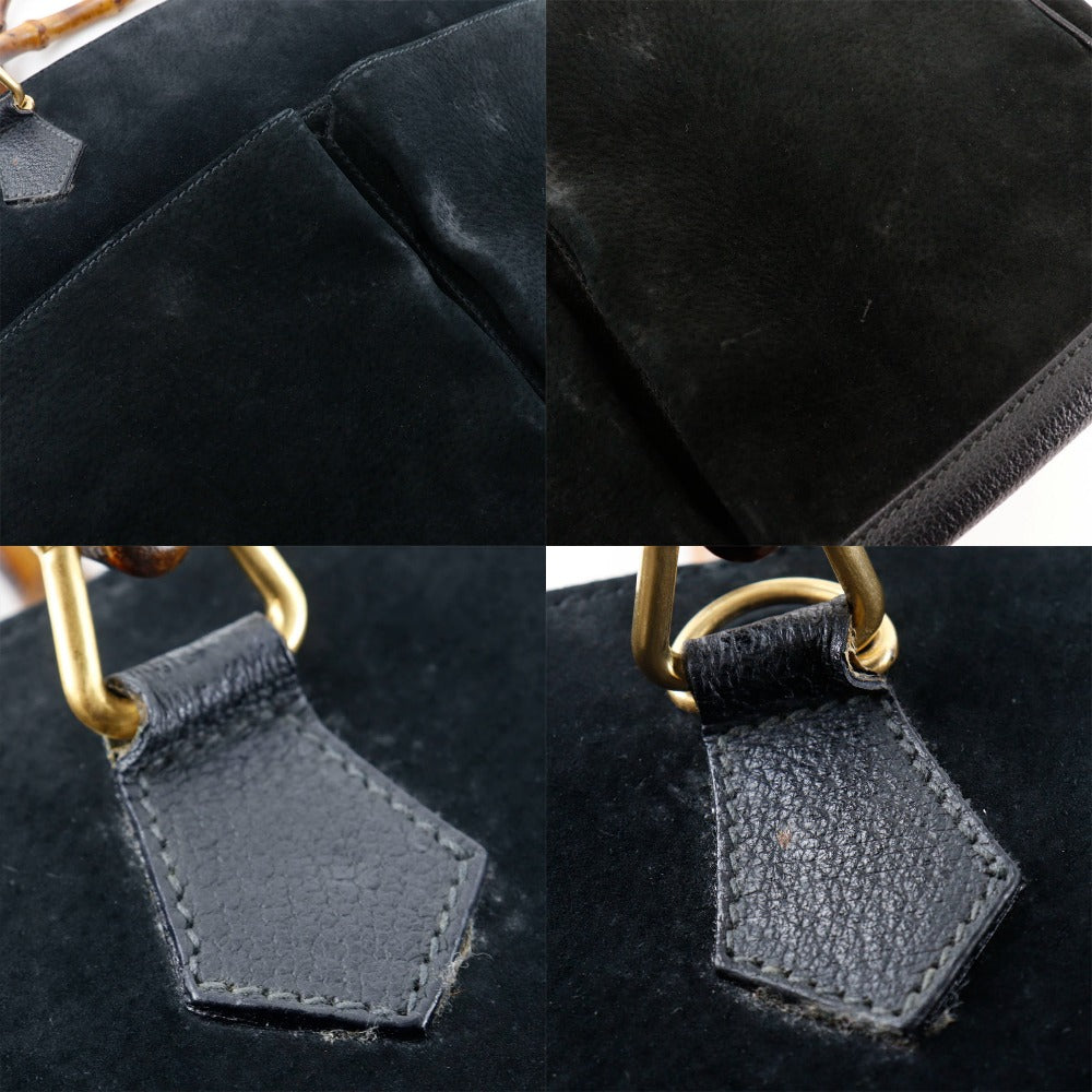 GUCCI Tote Bag Suede black Old Gucci Bang Boot