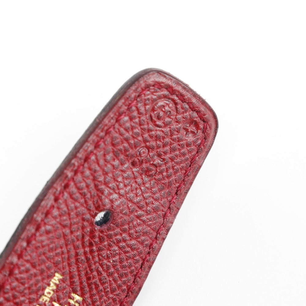 HERMES belt Plated Gold , Courchevel Black / red reversible Etrie 85