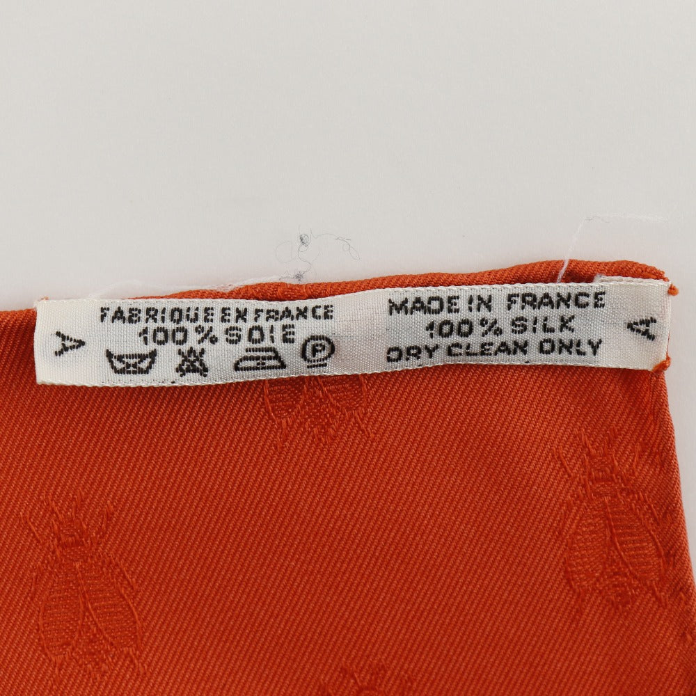 HERMES scarf silk White / orange Napoleon NAPOLEON Carre90 Women Used