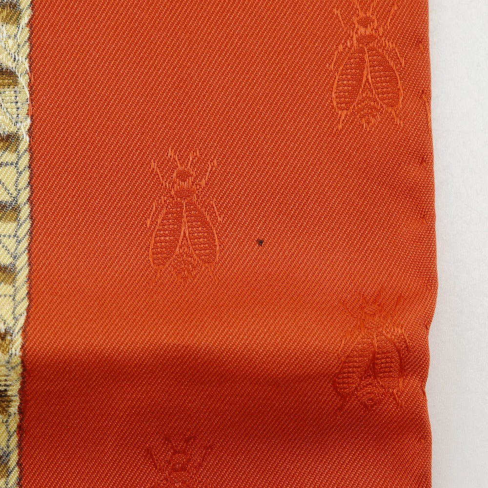 HERMES scarf silk White / orange Napoleon NAPOLEON Carre90 Women Used