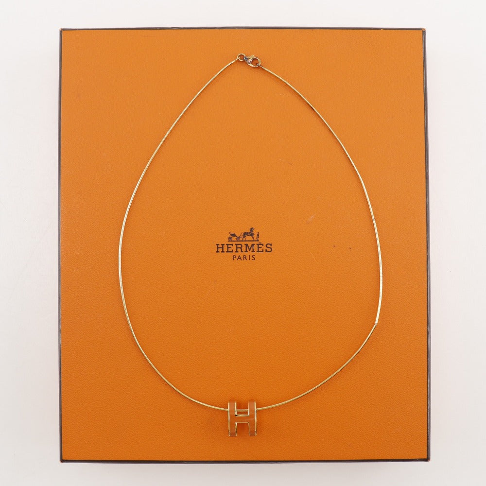 HERMES Necklace Silver925 Gold / orange wire Pop H