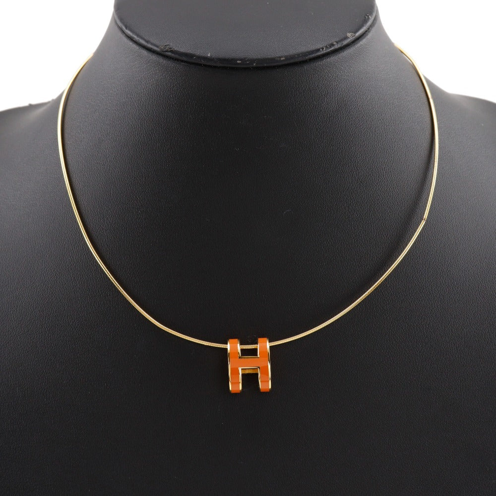 HERMES Necklace Silver925 Gold / orange wire Pop H