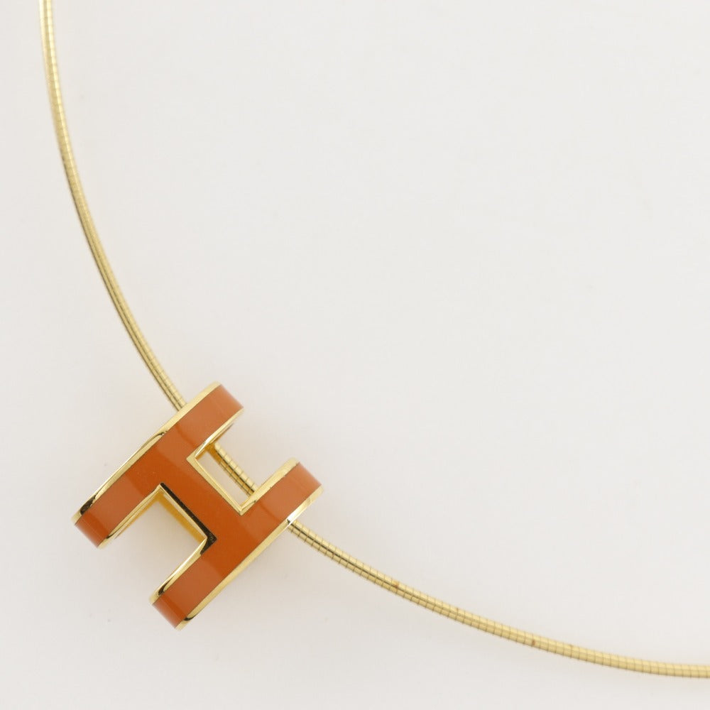 HERMES Necklace Silver925 Gold / orange wire Pop H