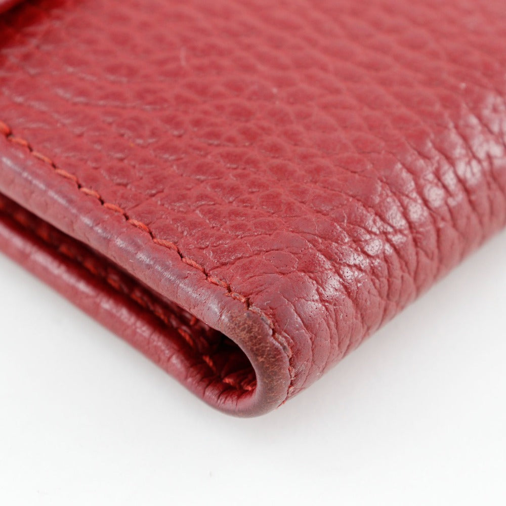 GUCCI Bifold Wallet 456122 leather Red GG Marmont